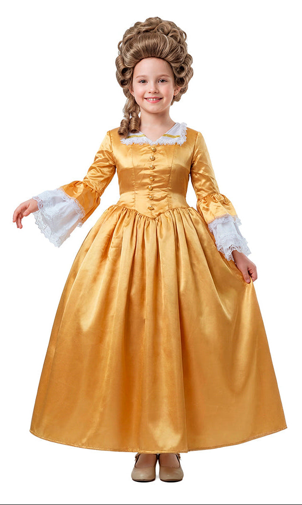 Disfraz Maria Antonieta en Color Dorado para Niña
