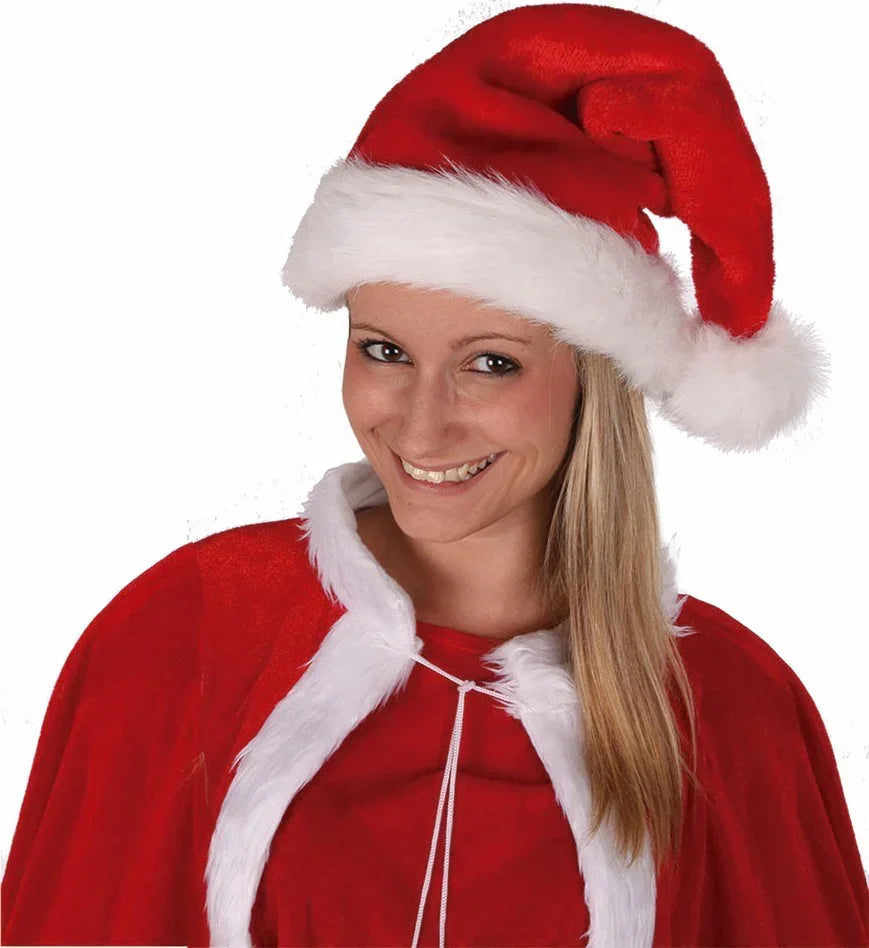 Gorro de Papá Noel de Peluche para Adulto Gorros de Papá Noel EuroCarnavales