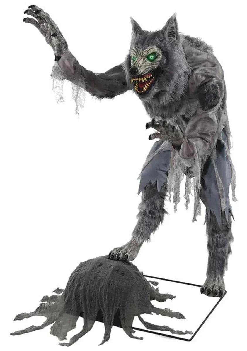Hombre Lobo Terrorífico con Movimiento, Luz y Sonido Decoración Halloween Palmer