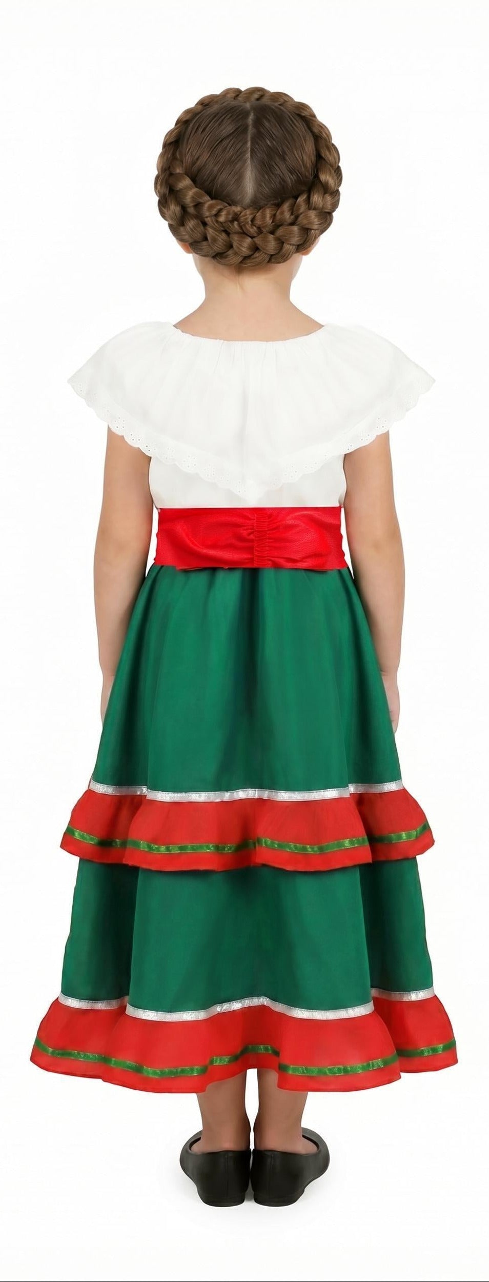 Costume messicano con gonna di colore verde per bambina
