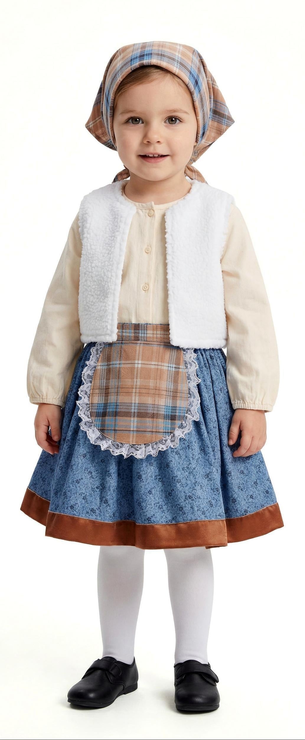 Costume di Pastore conSciarpa a Quadri per Bambini