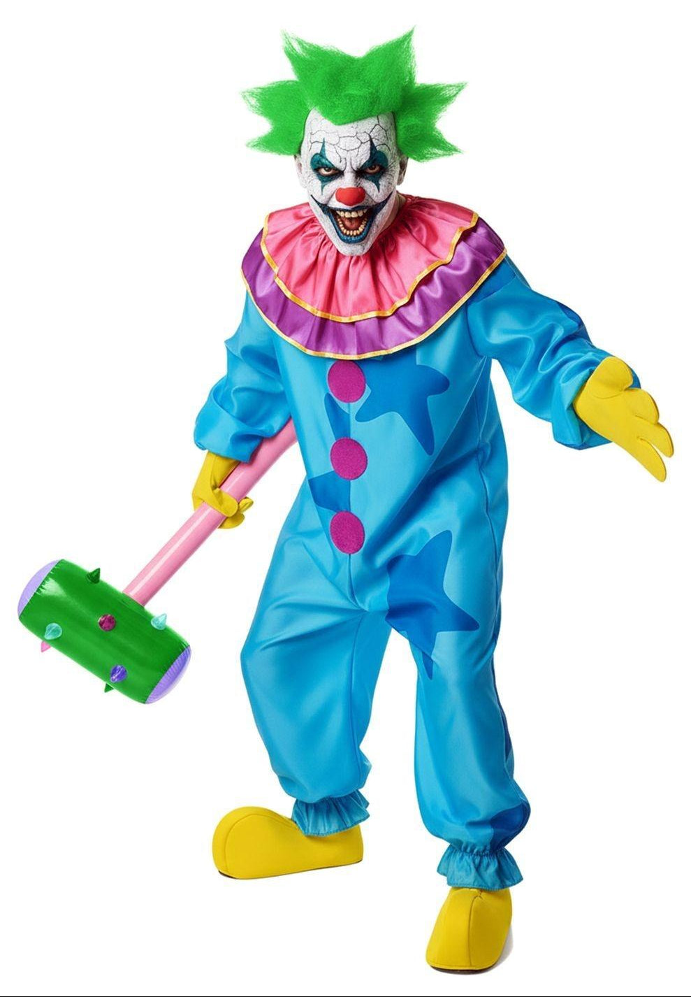 Costume da clown assassino in colore blu per Adulto