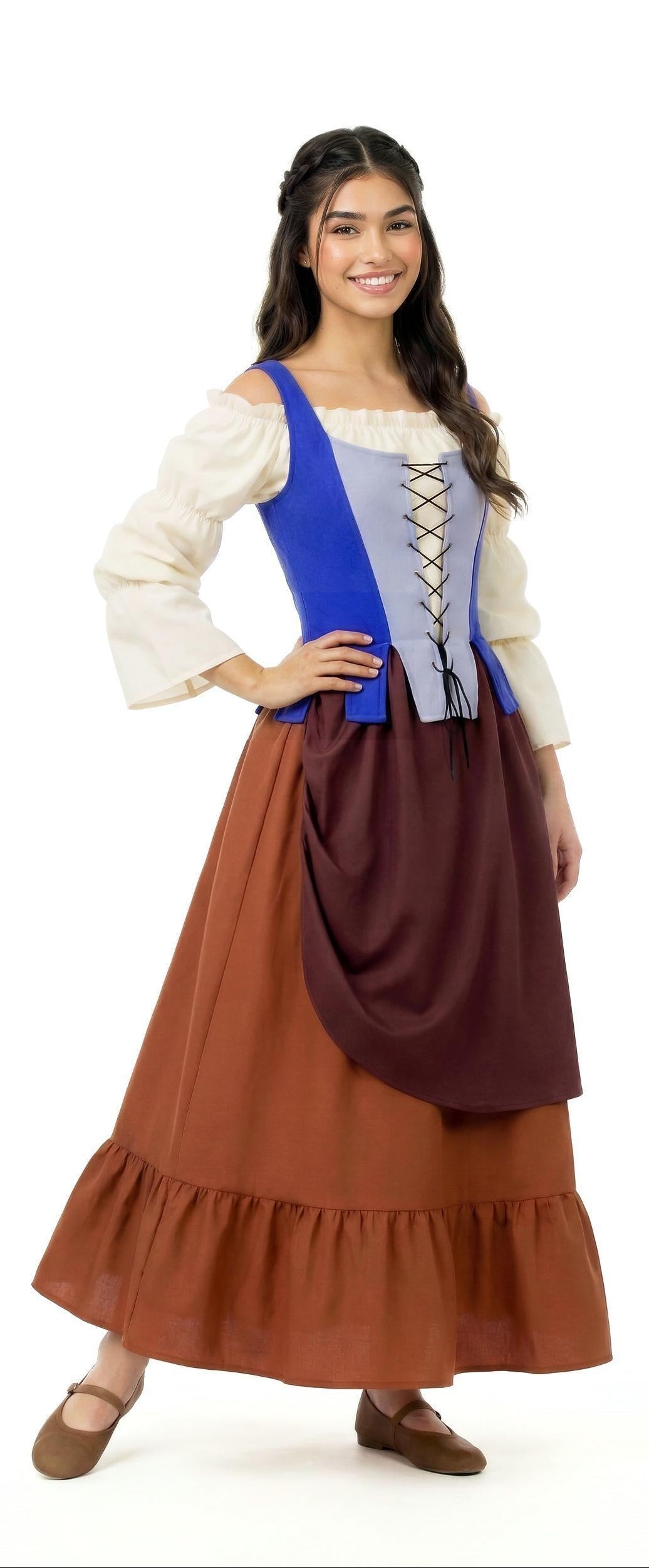 Costume da Cameriera Medievale con Grembiule per Donna