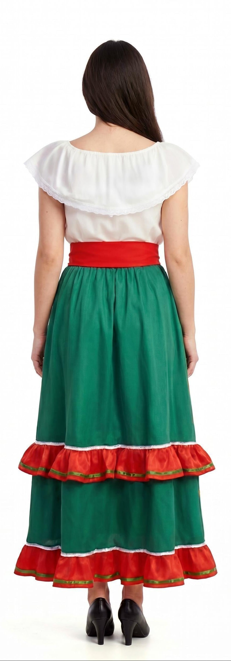 Costume messicano con gonna verde per donna