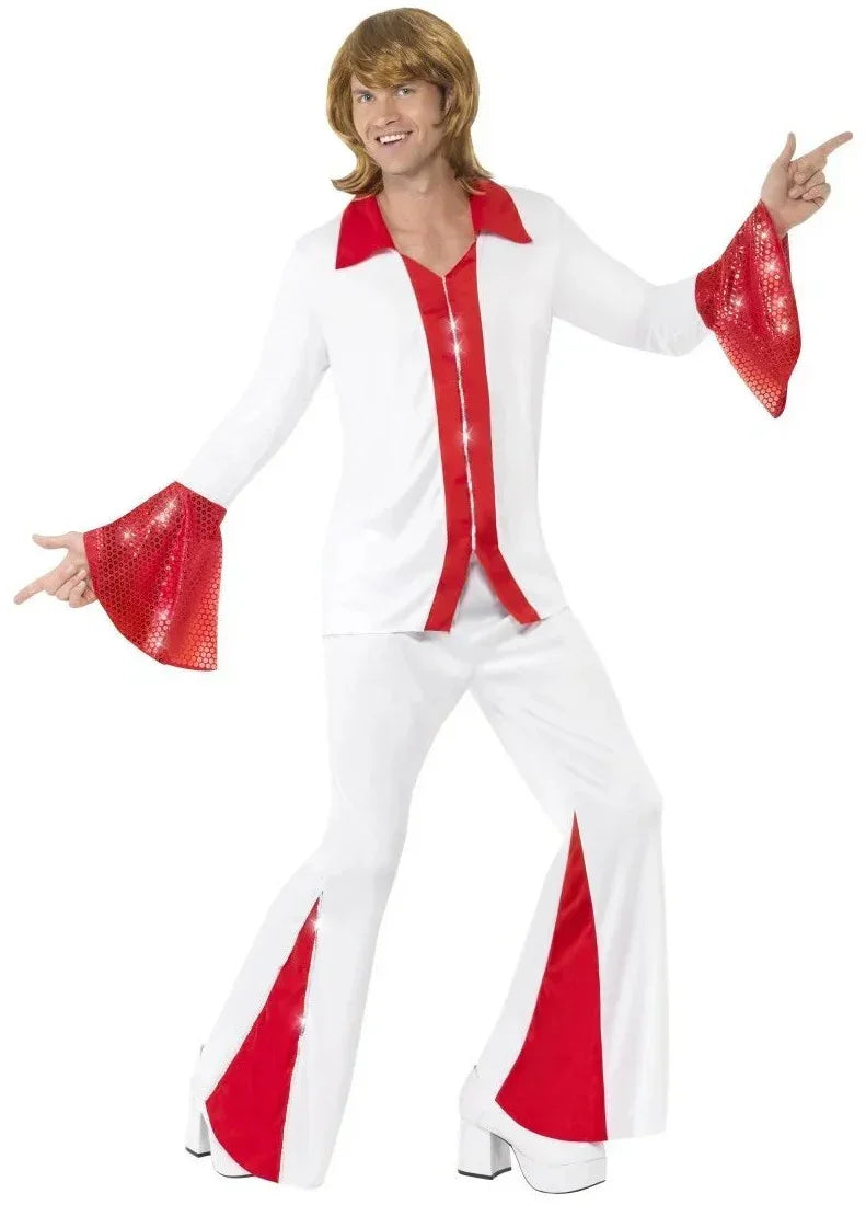 Disfraces en Pareja de ABBA Años 70 Rojo y Blanco Abba Disfraces Simon